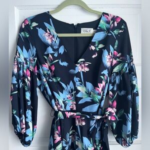 Super flattering Eliza J long sleeve floral dress